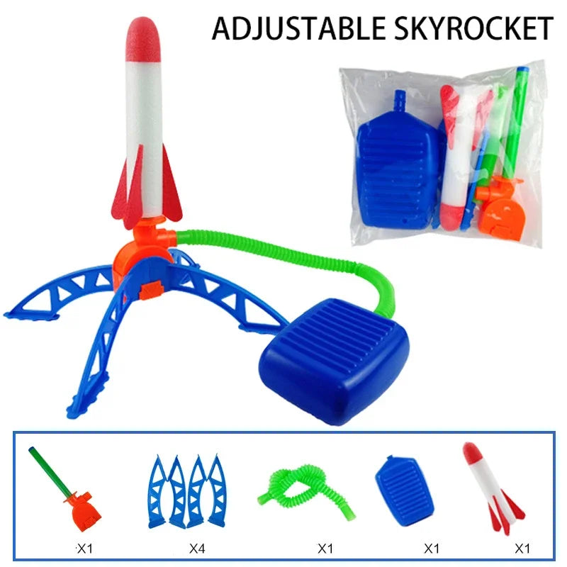 Kids Rocket Launcher Foot Pump Toy – Outdoor Air-Powered Stomp Rocket Set