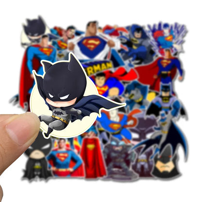 Superhero Sticker Pack 45pcs – Batman & Superman Decals for Kids