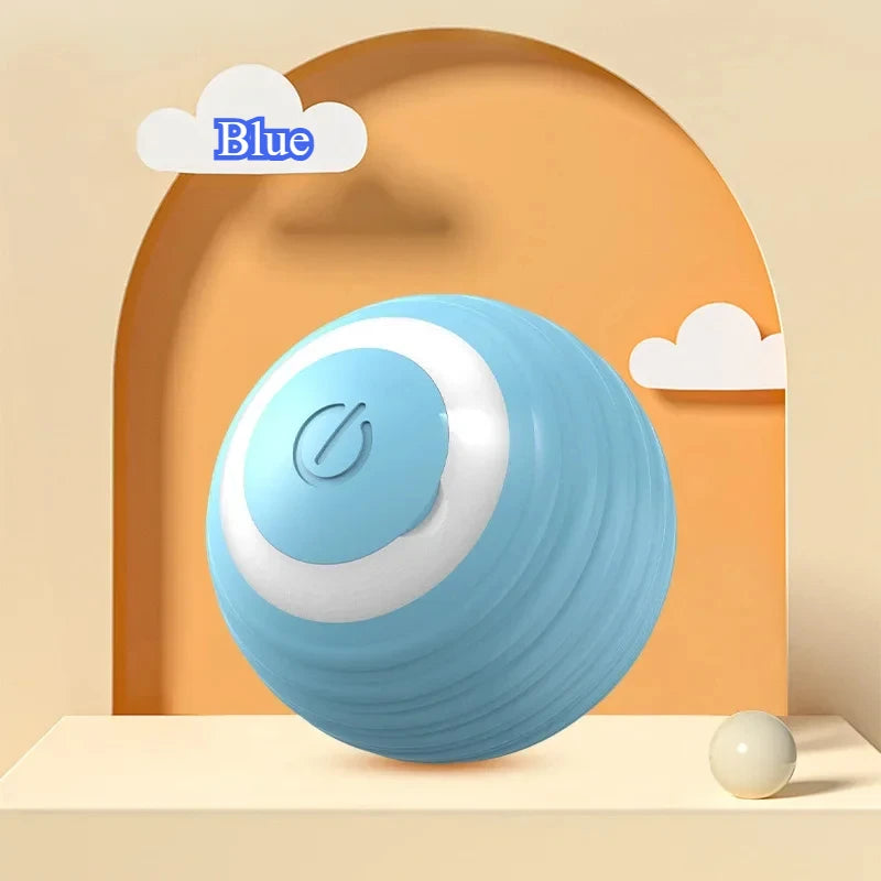 Interactive Pet Ball Toy – Auto-Rolling, Rechargeable, Faux Tail