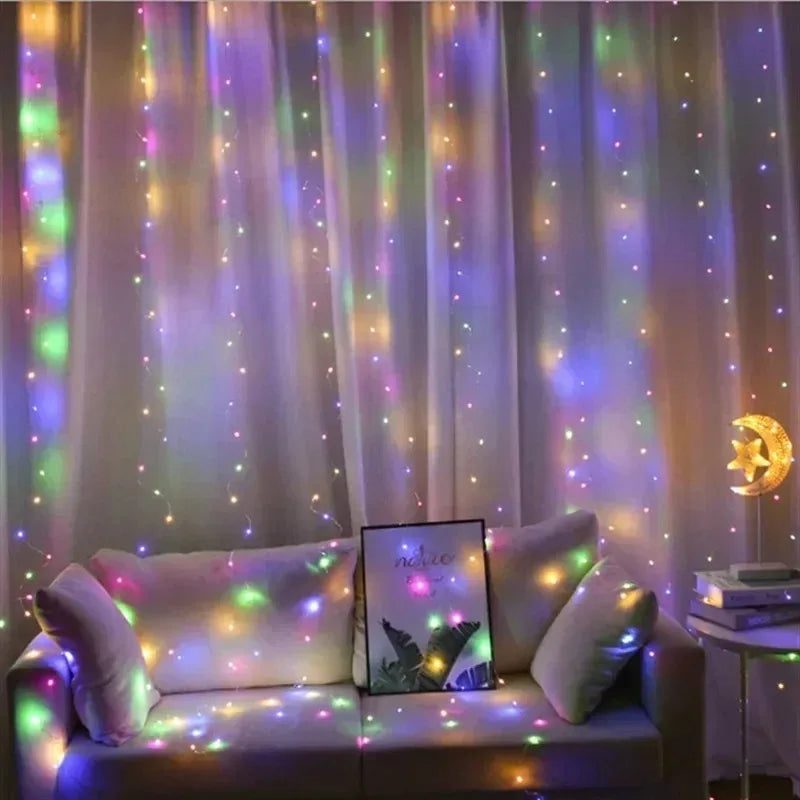 Remote Control Usb Fairy Lights 3m Led Curtain String Christmas Home Bedroom Decor Festive Party