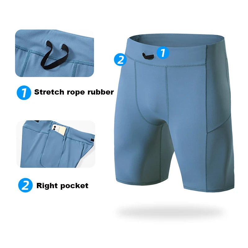 Men's Compression Shorts – Quick-Dry Bodybuilding Tights