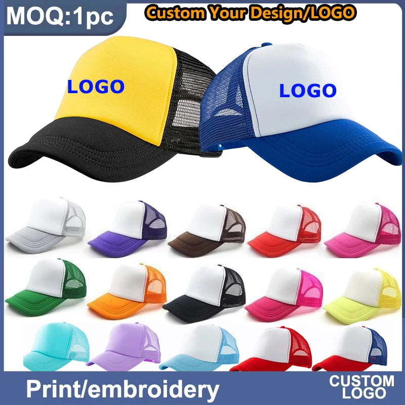Custom Logo Trucker Hat – Personalized Mesh Baseball Cap