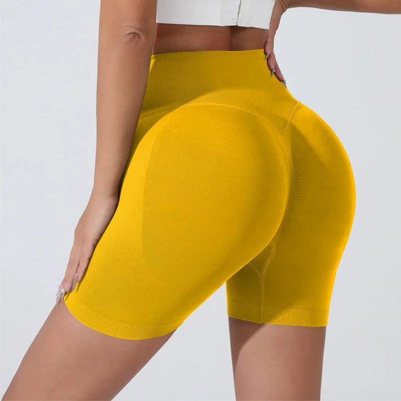 Women's High-Waist Butt Lifting Biker Shorts – Seamless Gym & Running Shorts