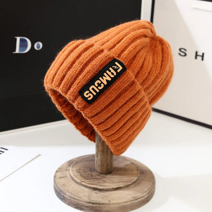 Korean Style Knit Beanie – Warm Ear Protection Winter Hat for Women
