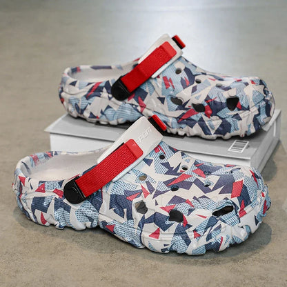 Men's Camouflage Clogs – Big Size Garden Sandals with Adjustable Strap