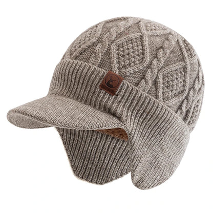 Winter Knit Earflap Beanie Cap – Fur Lined Warm Ski Hat