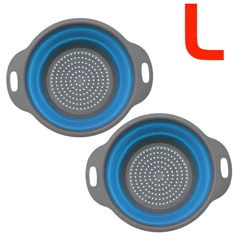 Collapsible Silicone Colander – Foldable Kitchen Strainer