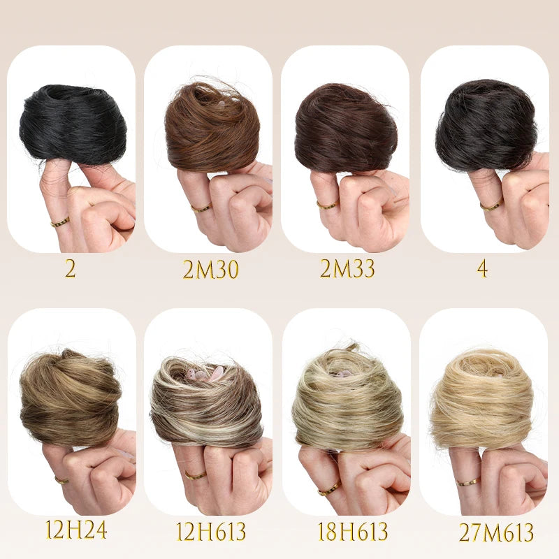 Synthetic Short Straight Hair Bun Chignon Hairpiece Ring Hairstyle Heat-Resistant Easy Wear