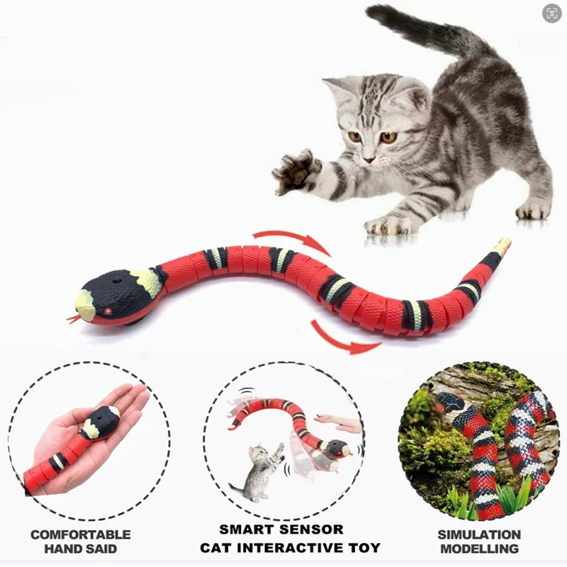 Interactive Snake Cat Toy – Smart Sensing Automatic USB Rechargeable
