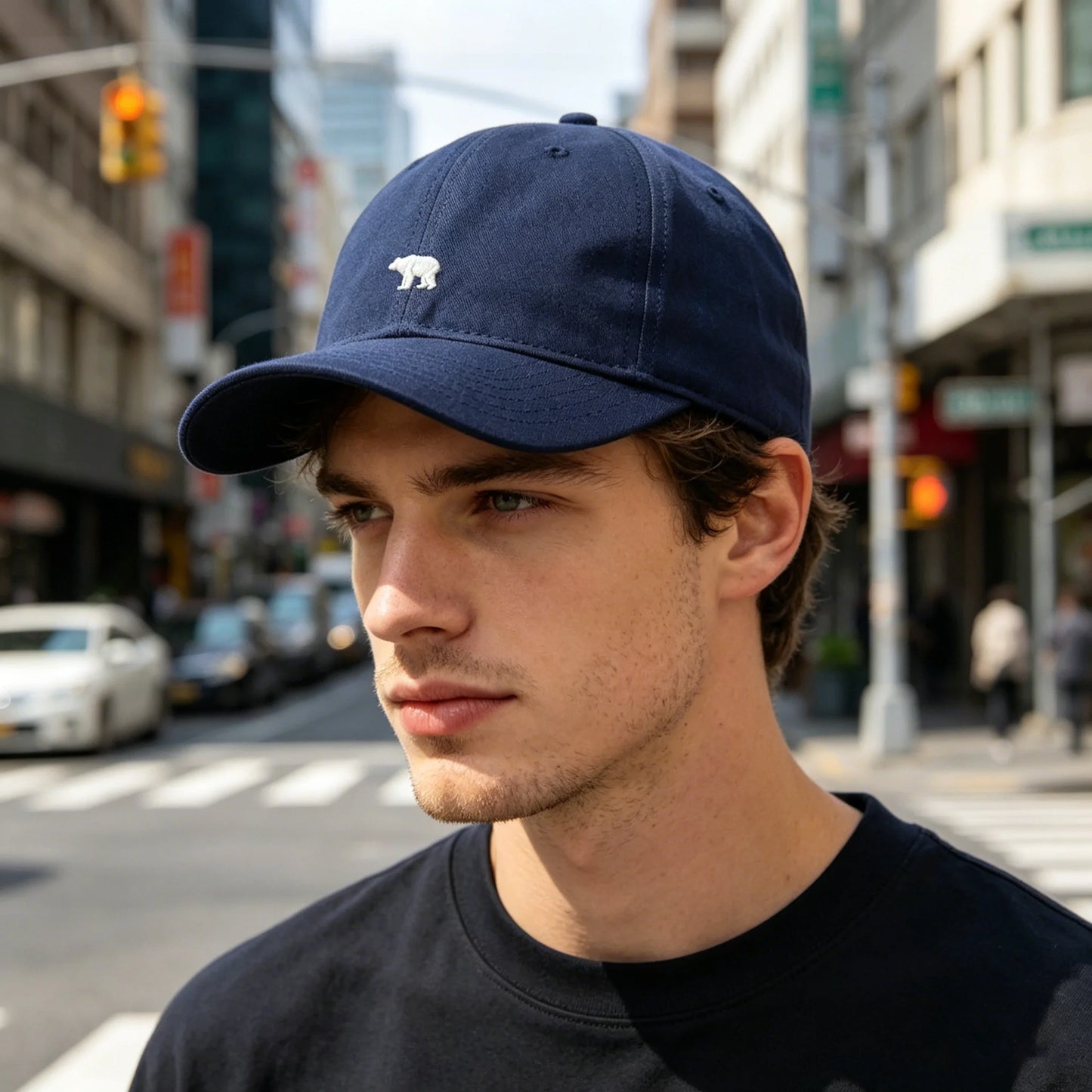 Baseball Cap with Bear Logo – Slim Fit Outdoor Dad Hat