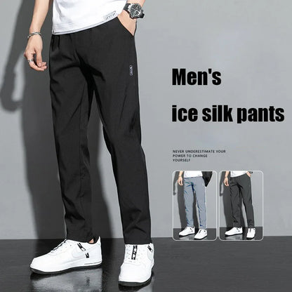 Ice Silk Men's Straight-Leg Pants – Lightweight & Breathable