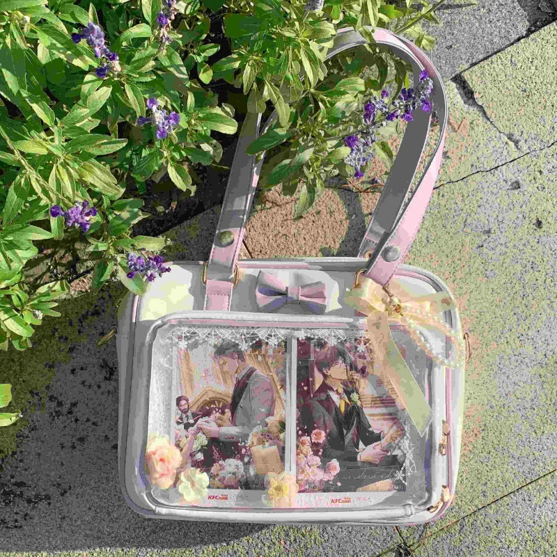 Cute Bow Ita Bag – Transparent DIY Badge Crossbody