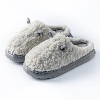 Women S Winter Warm Cute Cartoon Slippers Closed Toe Non Slip Furry House Shoes Men Indoor Bedroom