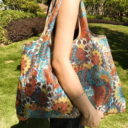 Reusable Foldable Shopping Tote Bag – Large Capacity Grocery Bag
