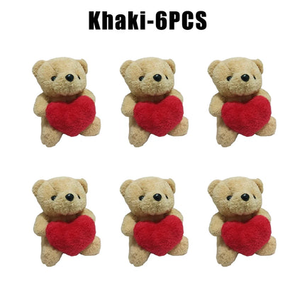 1 3 6pcs 20cm Heart Teddy Bear Plush Cuddly Stuffed Animal Holding Valentine S Day Christmas Gift