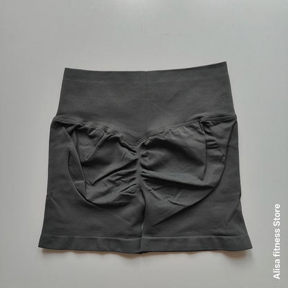 High-Waist Seamless Yoga Shorts – Women's Tummy Control Biker Shorts