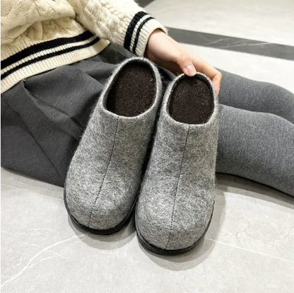 Women's Flannel Platform Slippers – Closed Toe Retro Clogs