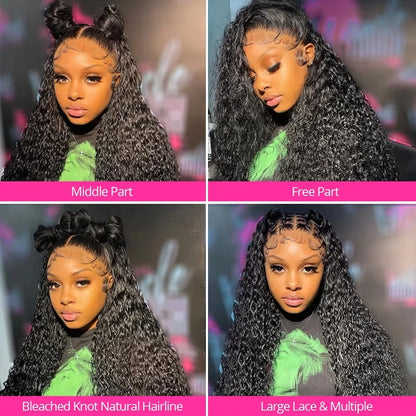 HD Lace Frontal Wig – Deep Wave Curly Human Hair 13x4 & 13x6, 250% Density
