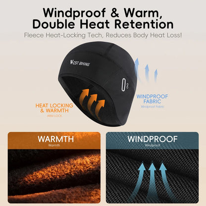 Winter Cycling Cap – Windproof Thermal Fleece Beanie with Ear Protection