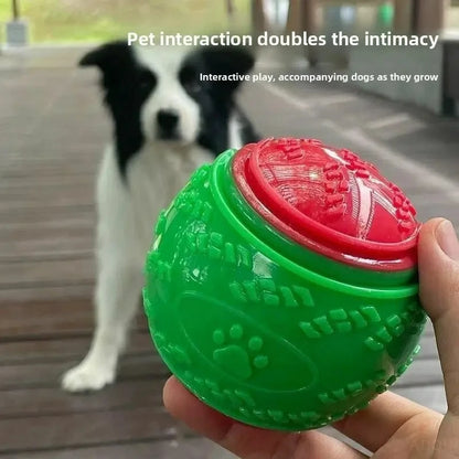 Dog Chew Ball Toy – Bite-Resistant Squeaky Silicone Teeth Cleaning