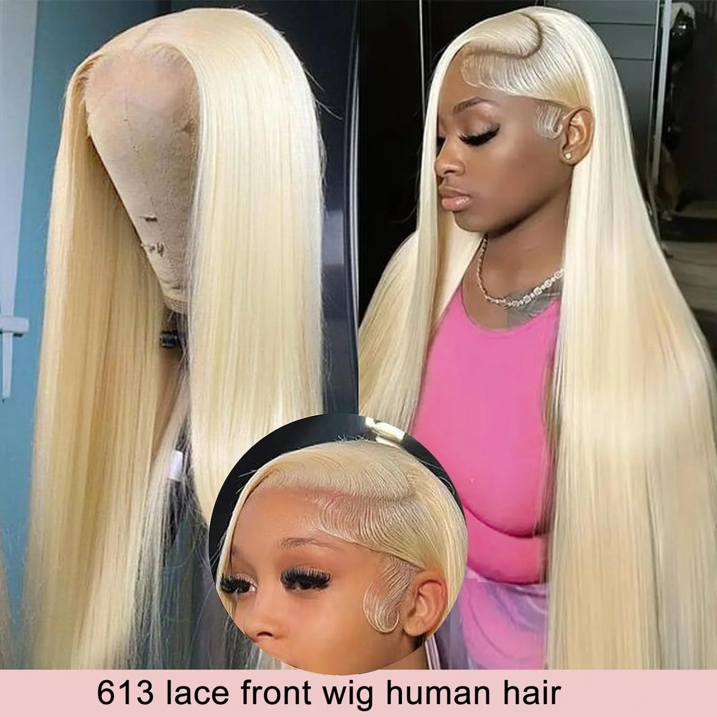 30 Inch 613 Lace Front Wig Human Hair Blonde 13x6 Hd Transparent Wigs 180 Density L Straight Frontal