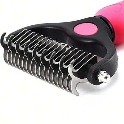 Double-Sided Pet Dematting Comb - Dog & Cat Grooming Brush