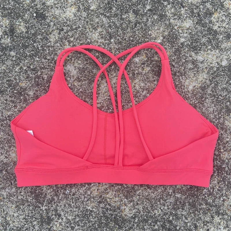 Women's Cross-Back Sports Bra – Soft Fitness Top for Yoga & Gym