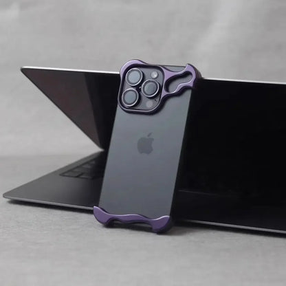 Irregular Metal Bumper Phone Case Iphone Air 13 14 15 16 17 18 Pro Max Plus Lens Film Protect Bare