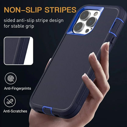 3 1 Heavy Duty Armor Shockproof Dust-Proof Case Iphone 15 14 13 12 11 16pro Max Mini Xsmax Xr X Xs