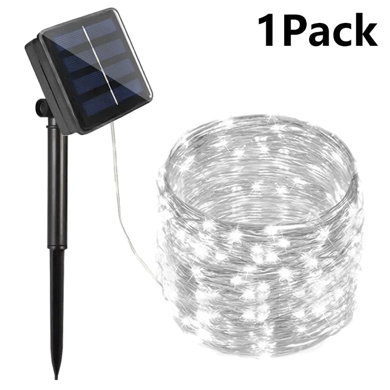 32m Led Solar String Fairy Lights Outdoor Path Garlands Lamp Patio Waterproof Christmas Wedding