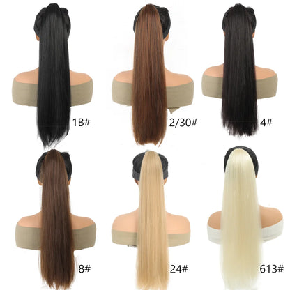 Synthetic Headband Wig Straight Long Hair 18-32 Inch Multiple Colors