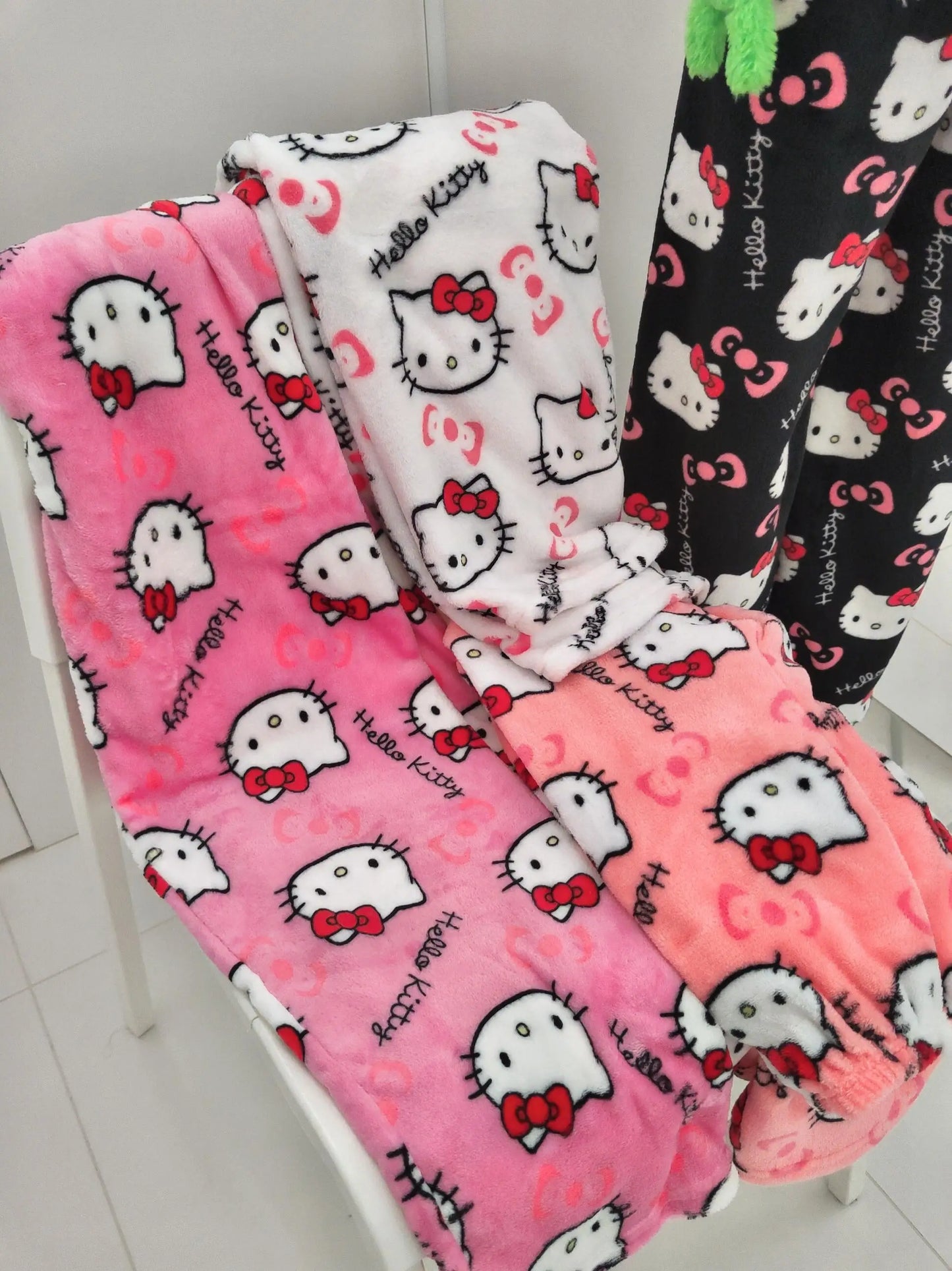 Hello Kitty Cartoon Pajama Pants for Women - Soft Fleece Sleepwear
