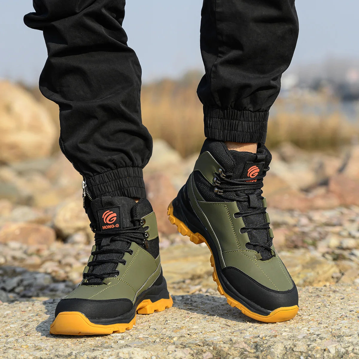 Steel Toe Work Boots – Men's High-Top Anti-Puncture Safety Shoes