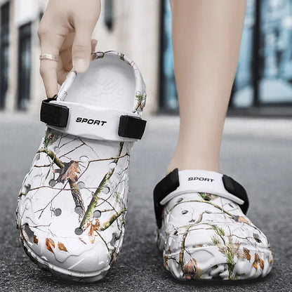 Men's Camo Print Garden Clogs – Chunky Platform Outdoor Shoes