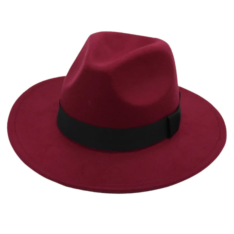 Wide Brim Wool Fedora Hat – Unisex Jazz Panama Hat