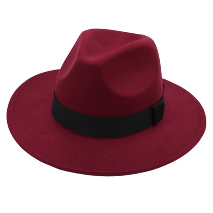 Wide Brim Wool Fedora Hat – Unisex Jazz Panama Hat