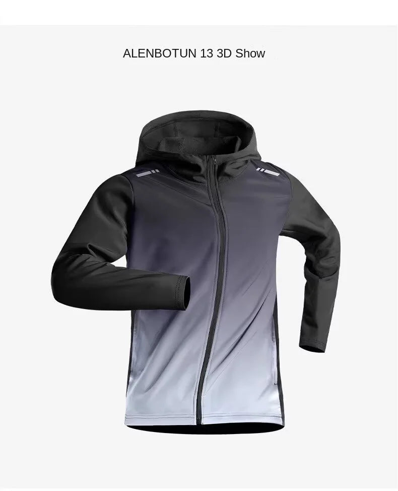 Men's Fleece-Lined Running Jacket – Windbreaker Hoodie