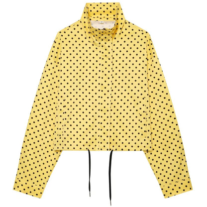 Polka Dot Bomber Jacket & Shorts Set – Women's Oversized Outerwear