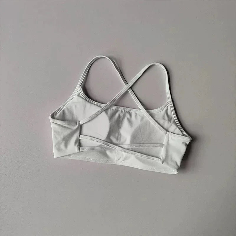 Cross Back Sports Bra for Women – Shock-Resistant Yoga Gym Vest
