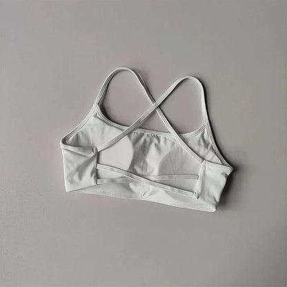 Cross Back Sports Bra for Women – Shock-Resistant Yoga Gym Vest