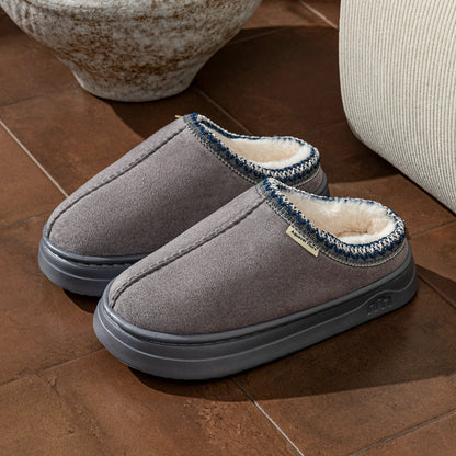 Fleece-Lined Slip-On Slippers – Cozy Indoor & Outdoor House Shoes