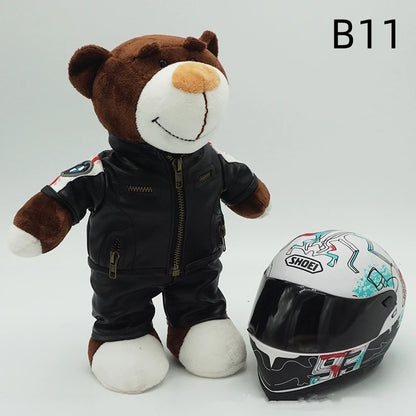 Motorcycle Helmet Teddy Bear Plush Toy – Biker Stuffed Animal Gift