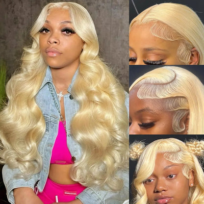 613 Blonde Body Wave Human Hair Wig – 13x4 & 13x6 HD Lace Front, Pre-Plucked