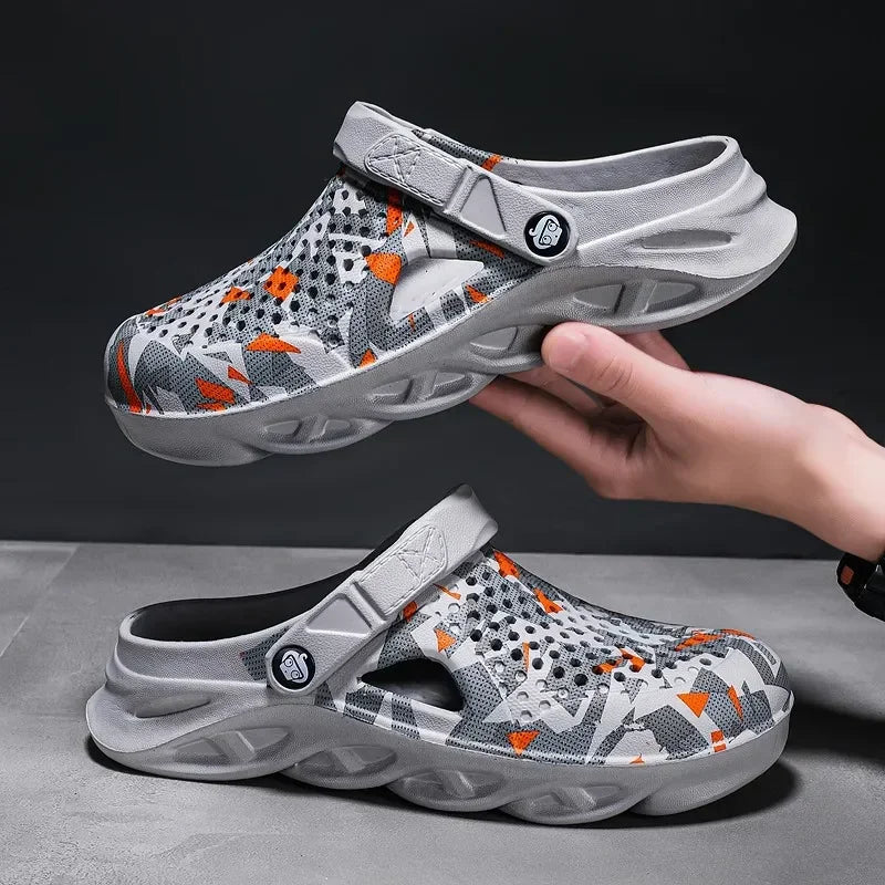 Men's EVA Clog Sandals – Breathable Perforated Platform Shoes
