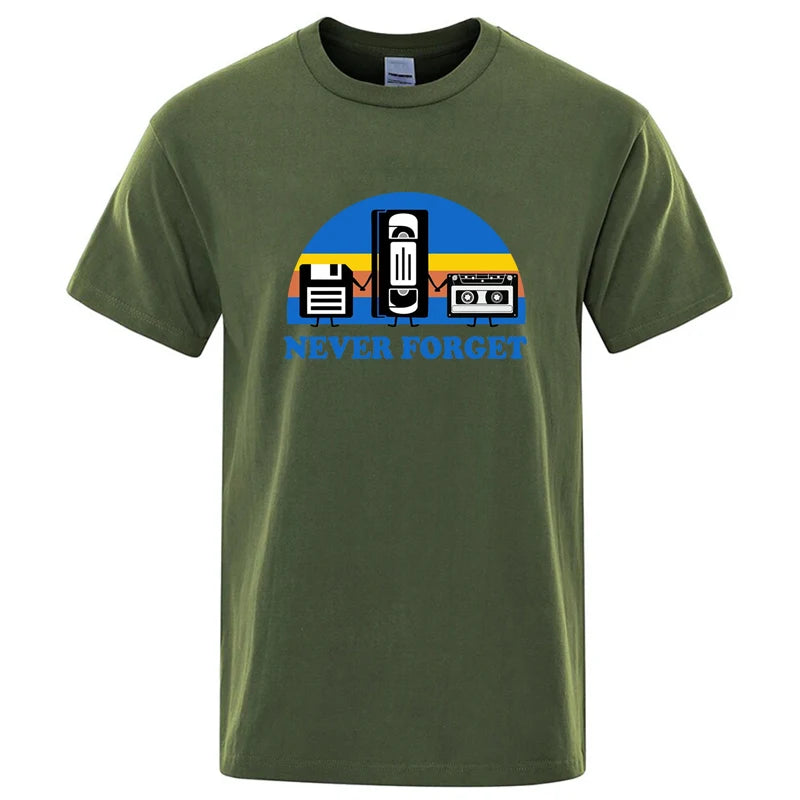Never Forget Graphic T Shirt Funny Music Cotton Blend Tee