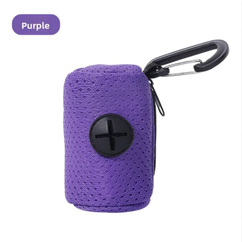 Dog Poop Bag Dispenser with Carabiner Clip for Walking