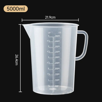 1pc Clear Graduated Measuring Cup Scale Plastic Transparent Mixing Large Capacity Lid Laboratory