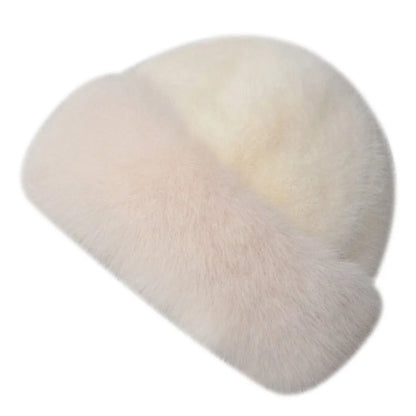 Fluffy Faux Fur Beret – Women's Winter Plush Bucket Hat