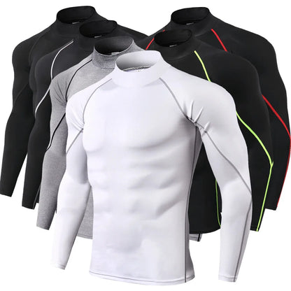 Men's Compression Shirt Long Sleeve Quick-Dry Gym Running Workout Top