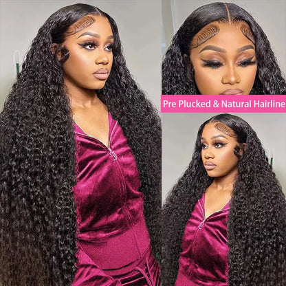 HD Lace Frontal Wig – Deep Wave Curly Human Hair 13x4 & 13x6, 250% Density